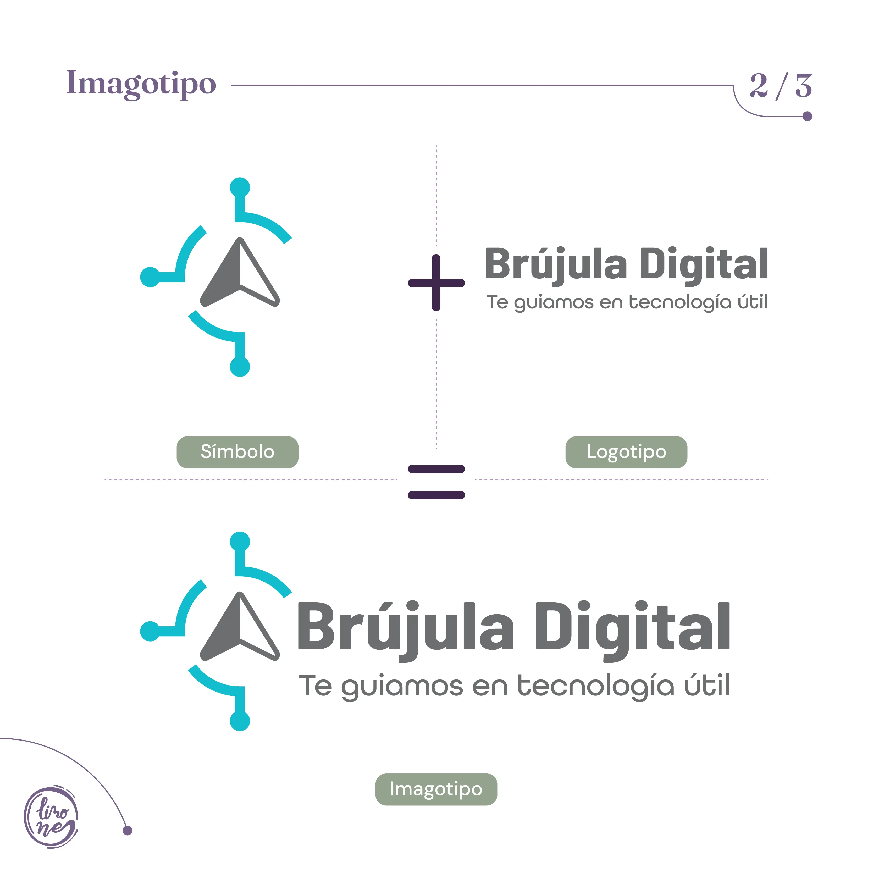 Composición del símbolo y logotipo para formar el imagotipo