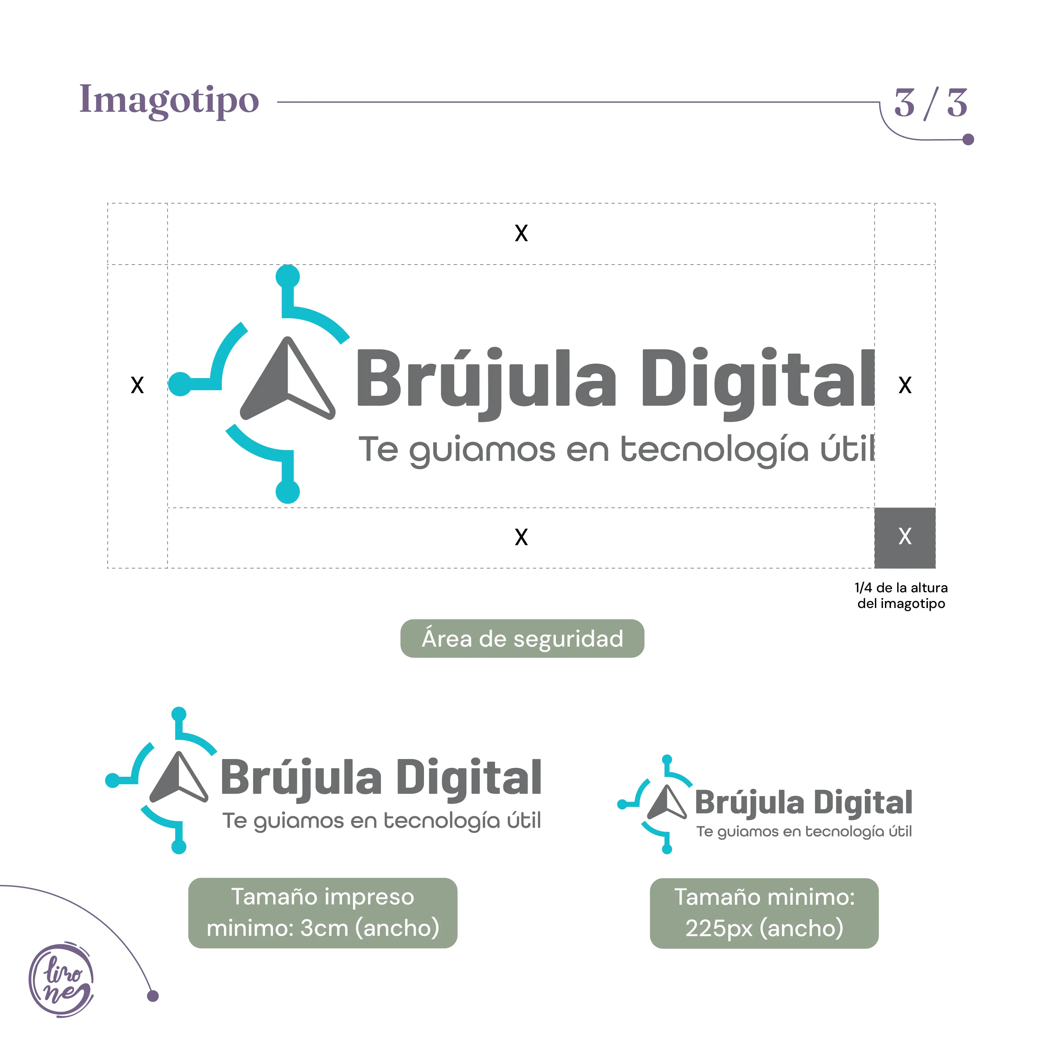 Área de seguridad y tamaños mínimos del imagotipo