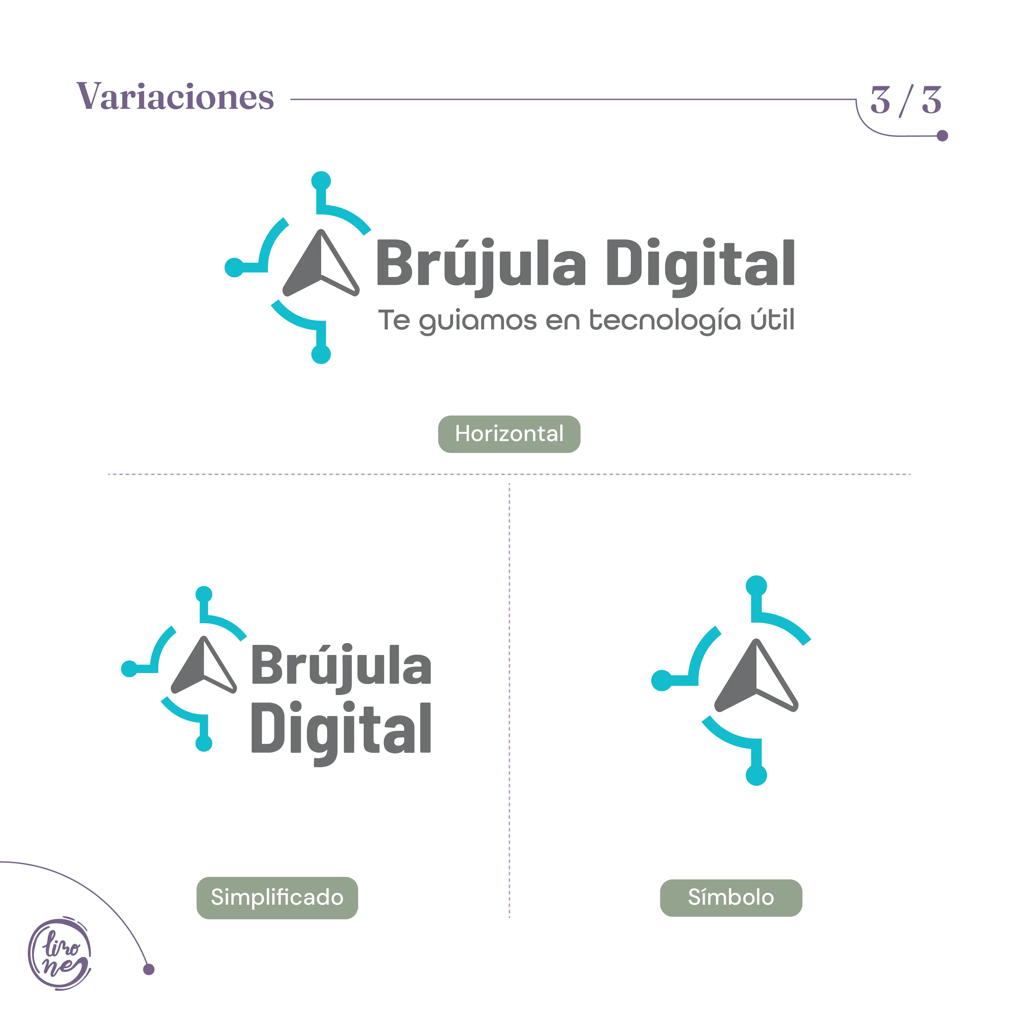Versiones horizontal, simplificada y símbolo de la firma gráfica