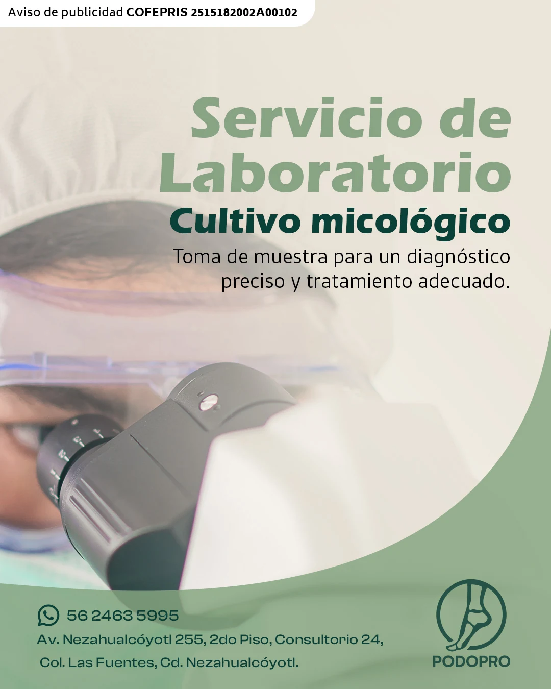 Publicación de Podopro para comunicar el servicio de cultivo micológico con enfoque clínico